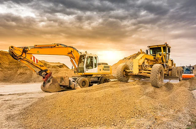 plant equipment on a building site